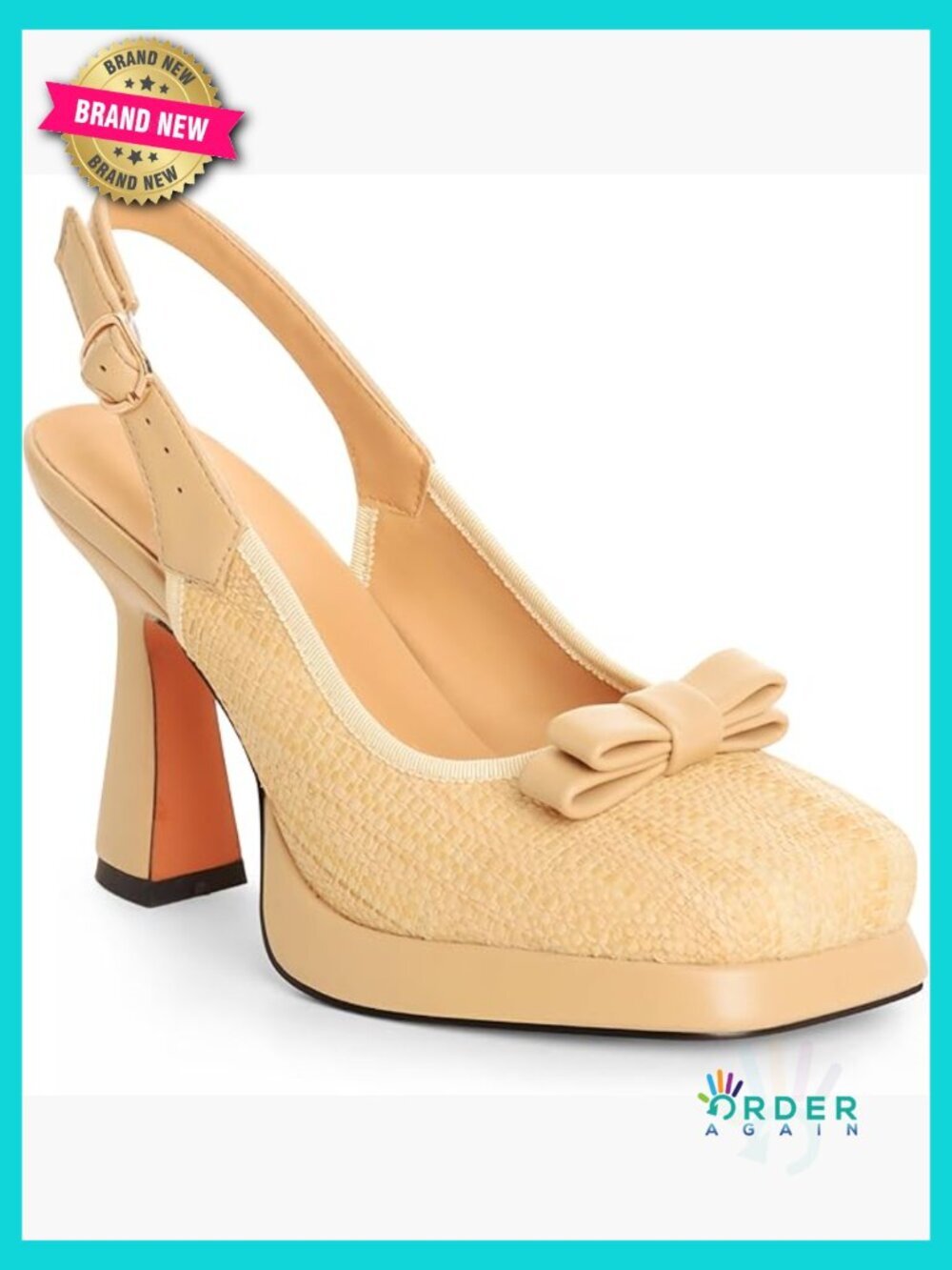 Slingback Pumps Square Toe Block High Heels Platform Mary Jane Dress Wedding